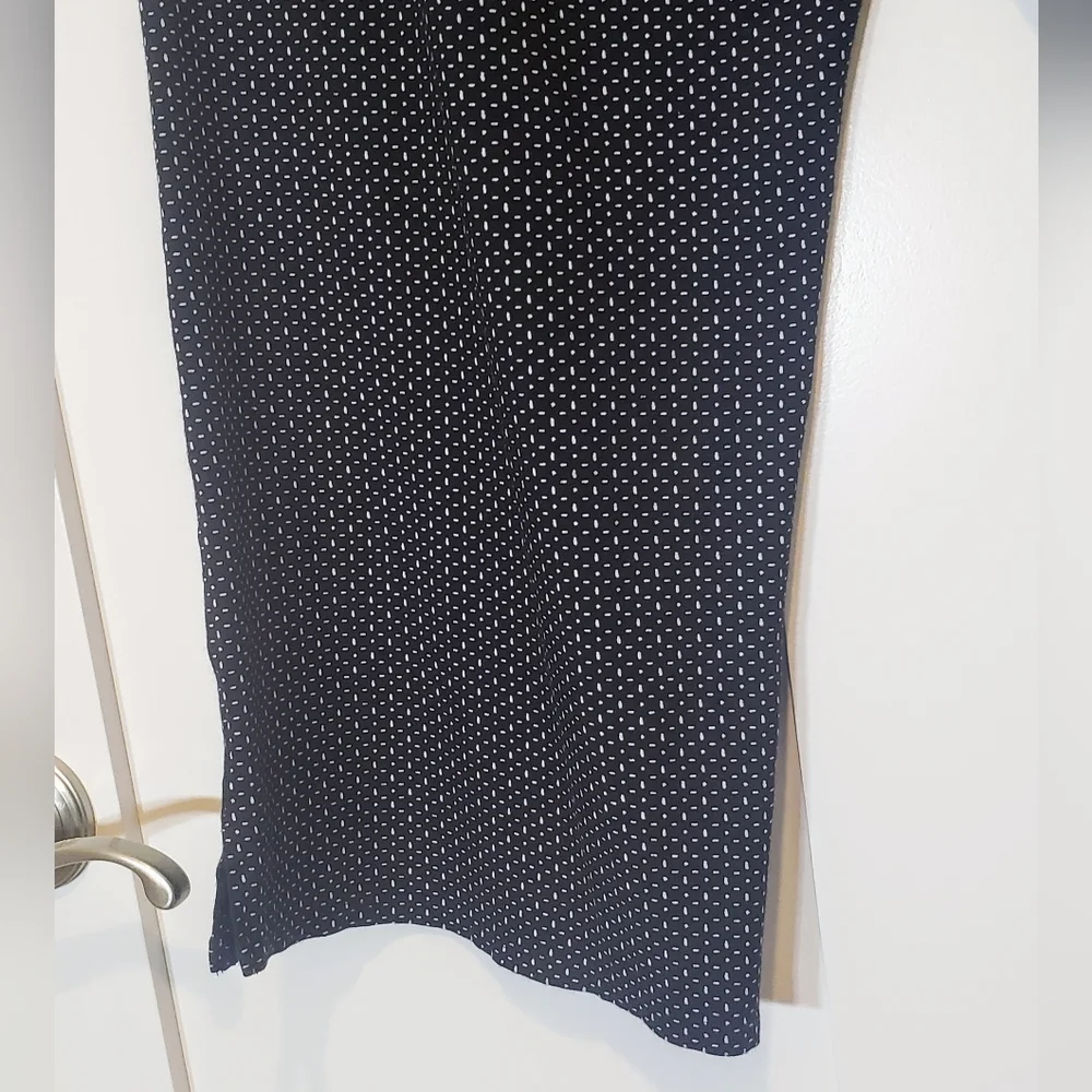 J. Jill Wearever Full Leg Cropped Stretch Pull On Pants Large Black White Rayon